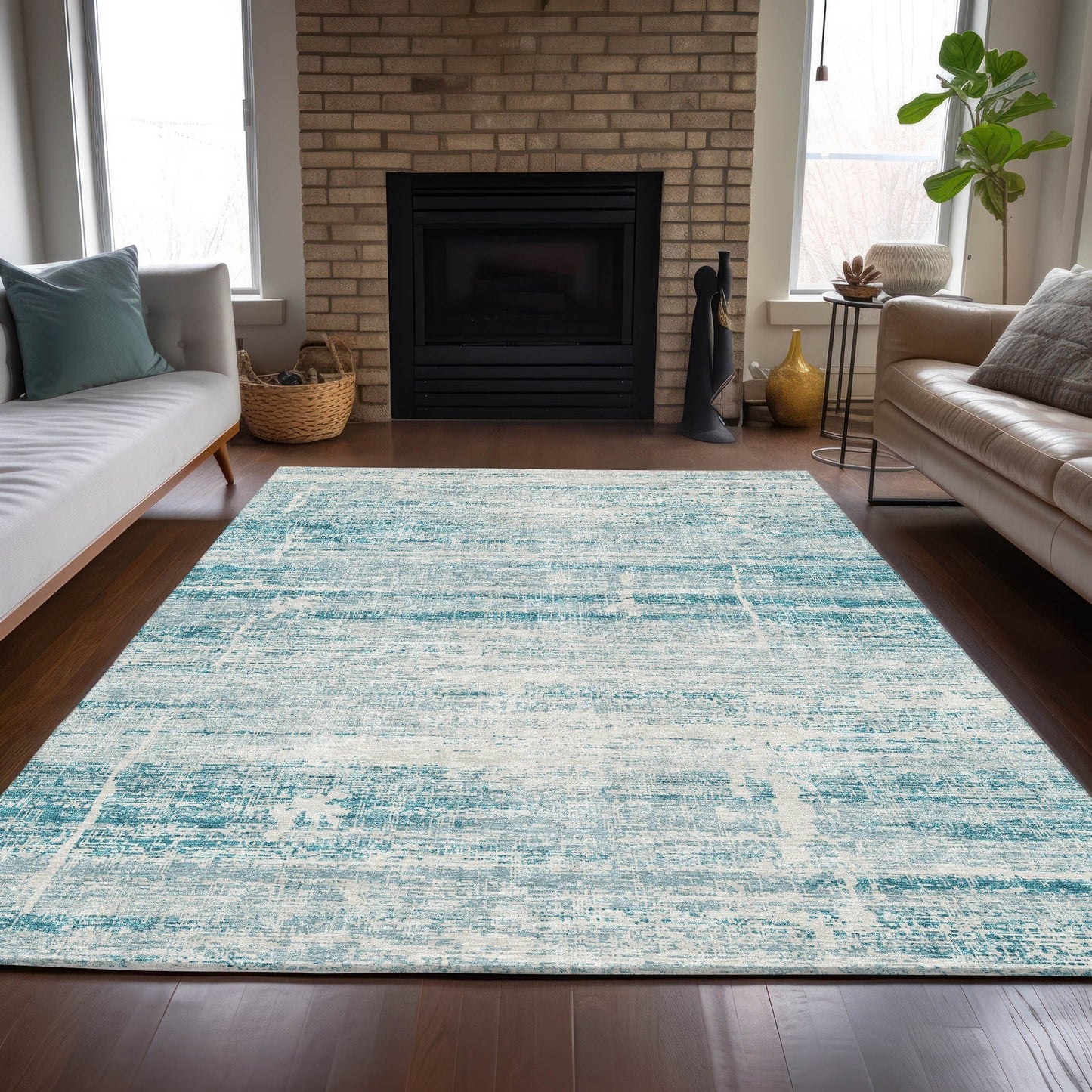 Tapis Chantille Ombre uni lavable en machine pour intérieur/extérieur