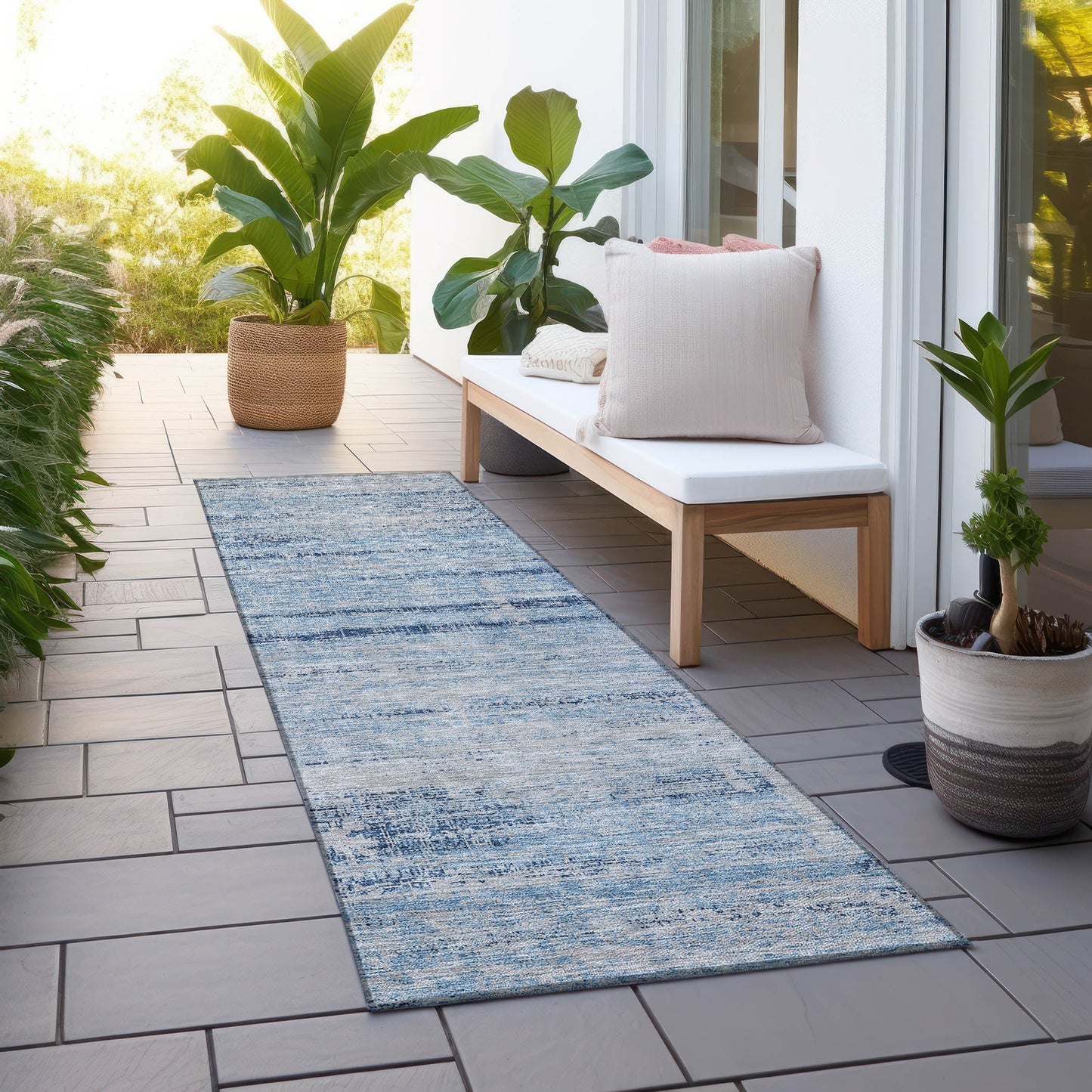 Tapis Chantille Ombre uni lavable en machine pour intérieur/extérieur
