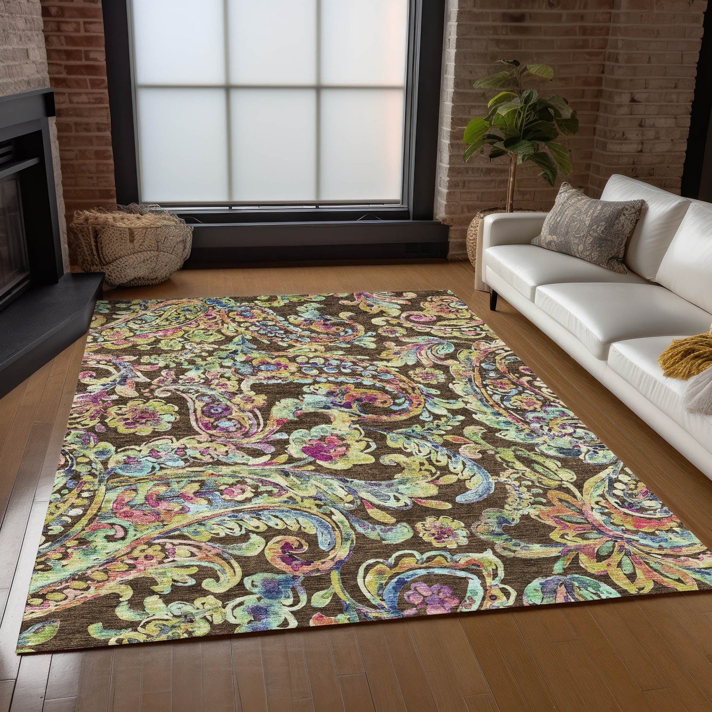 Tapis traditionnel Chantille lavable en machine pour intérieur/extérieur
