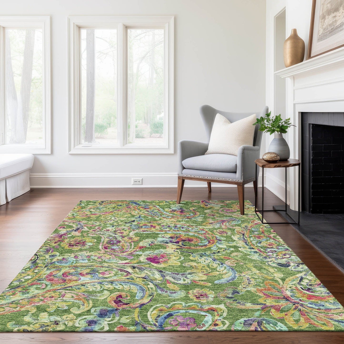 Tapis traditionnel Chantille lavable en machine pour intérieur/extérieur