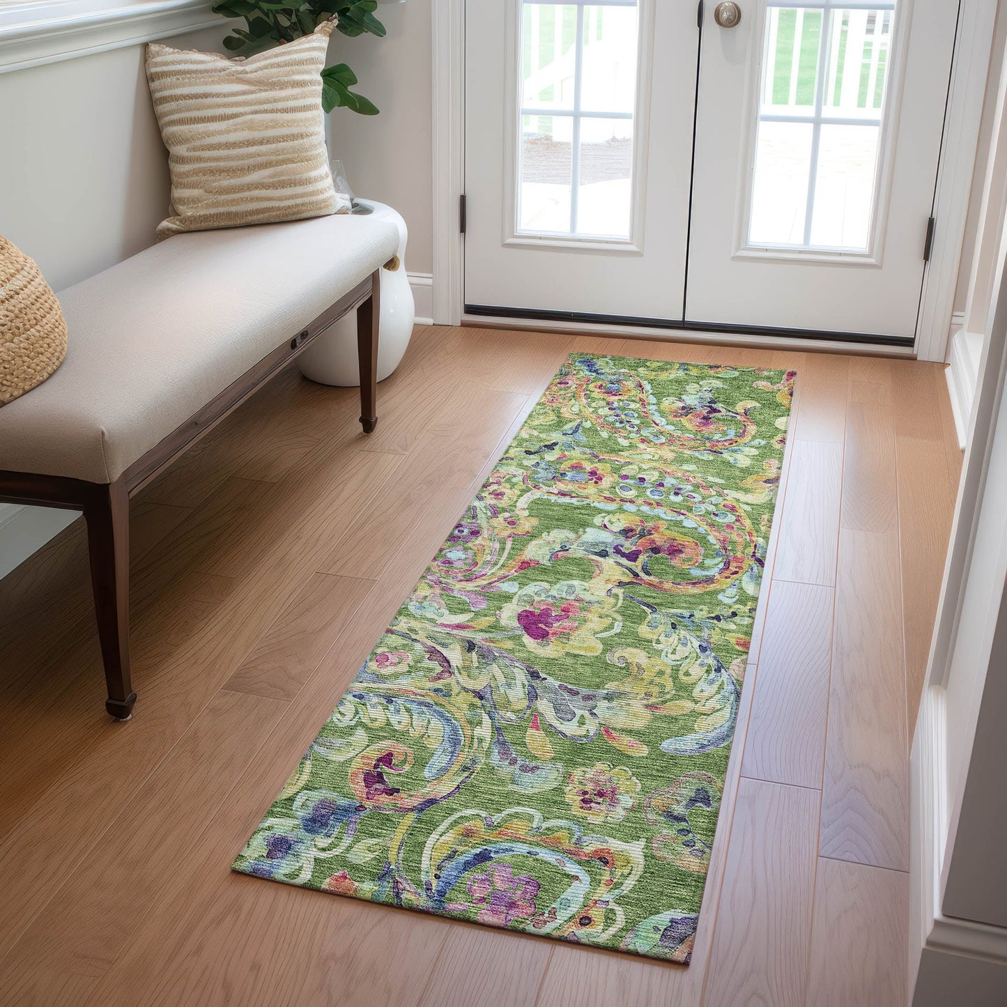 Tapis traditionnel Chantille lavable en machine pour intérieur/extérieur