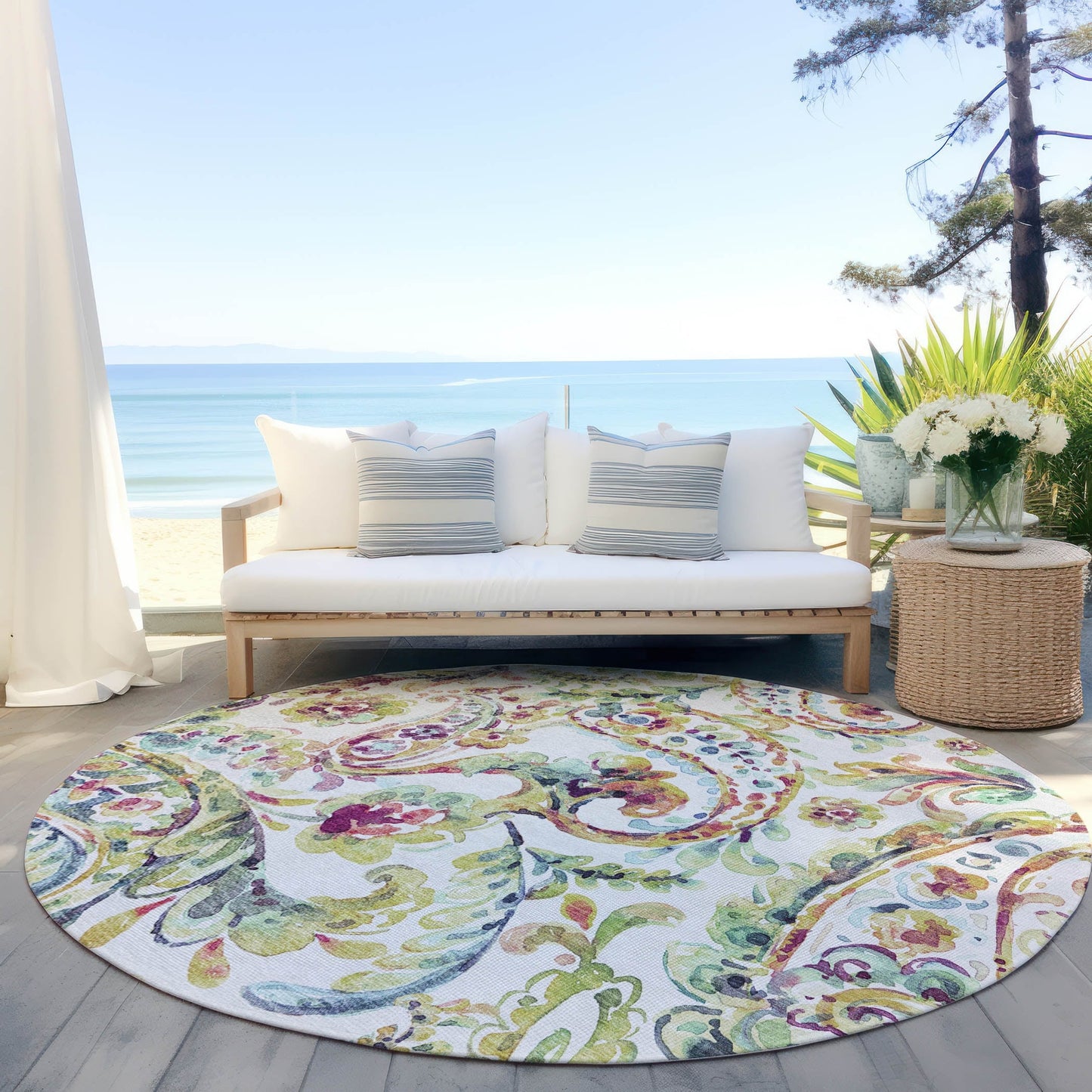 Tapis traditionnel Chantille lavable en machine pour intérieur/extérieur