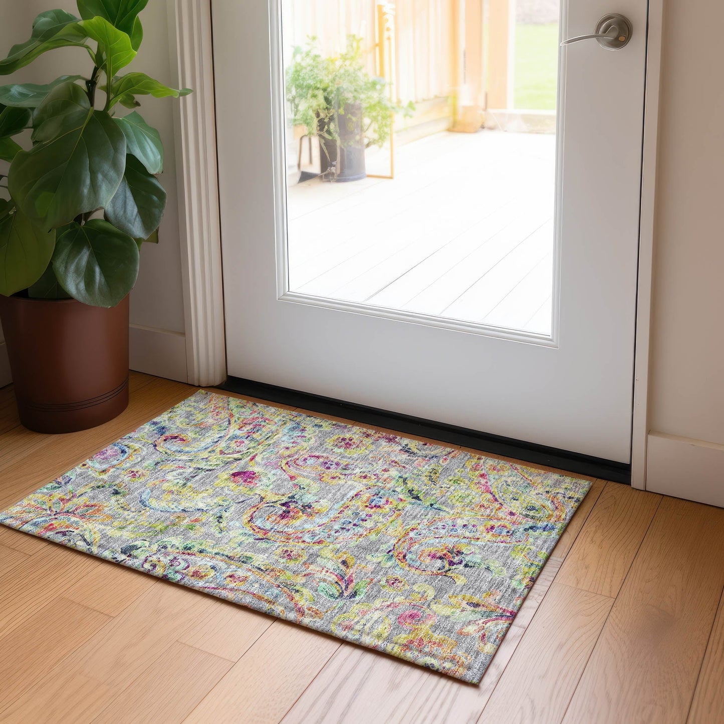 Tapis traditionnel Chantille lavable en machine pour intérieur/extérieur
