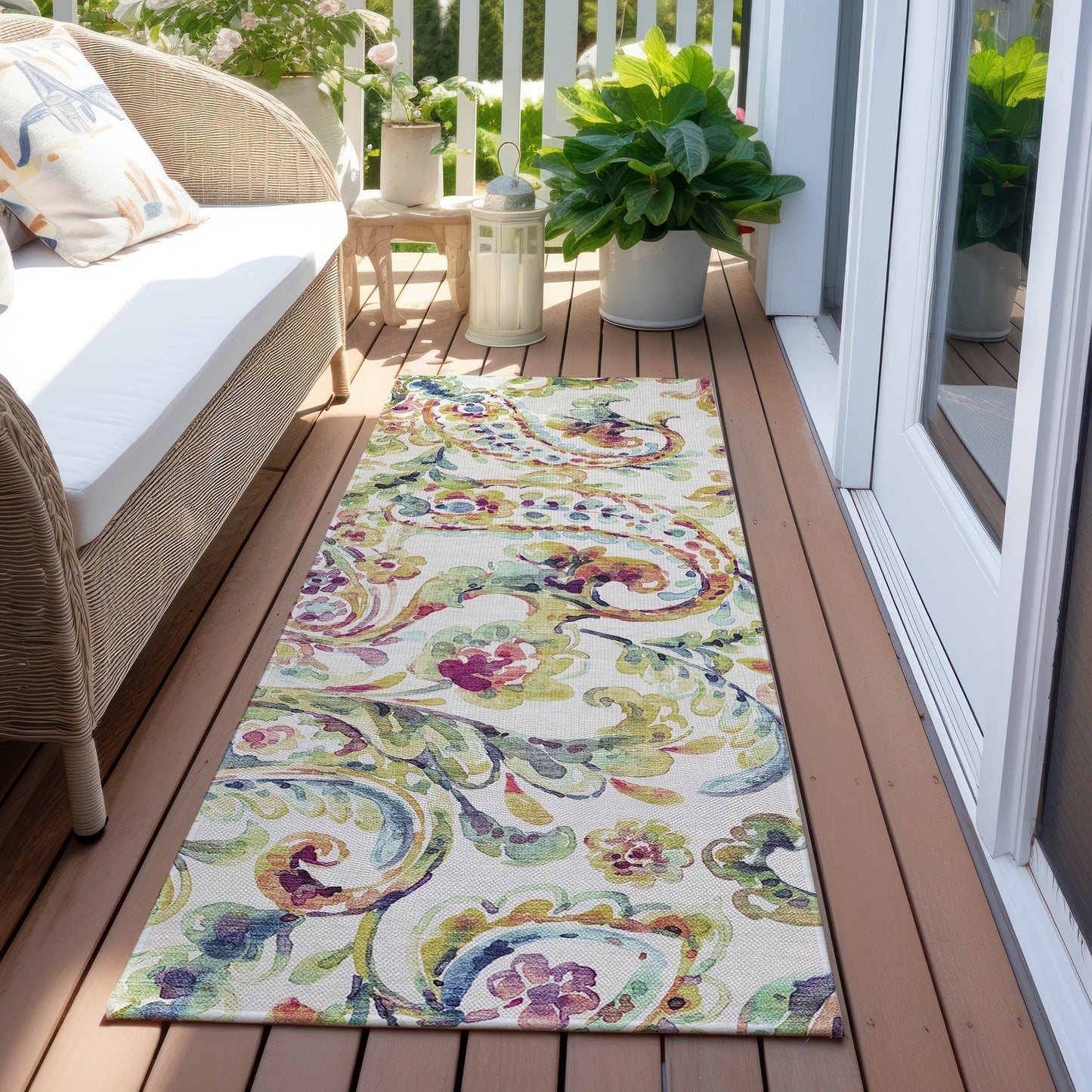 Tapis traditionnel Chantille lavable en machine pour intérieur/extérieur
