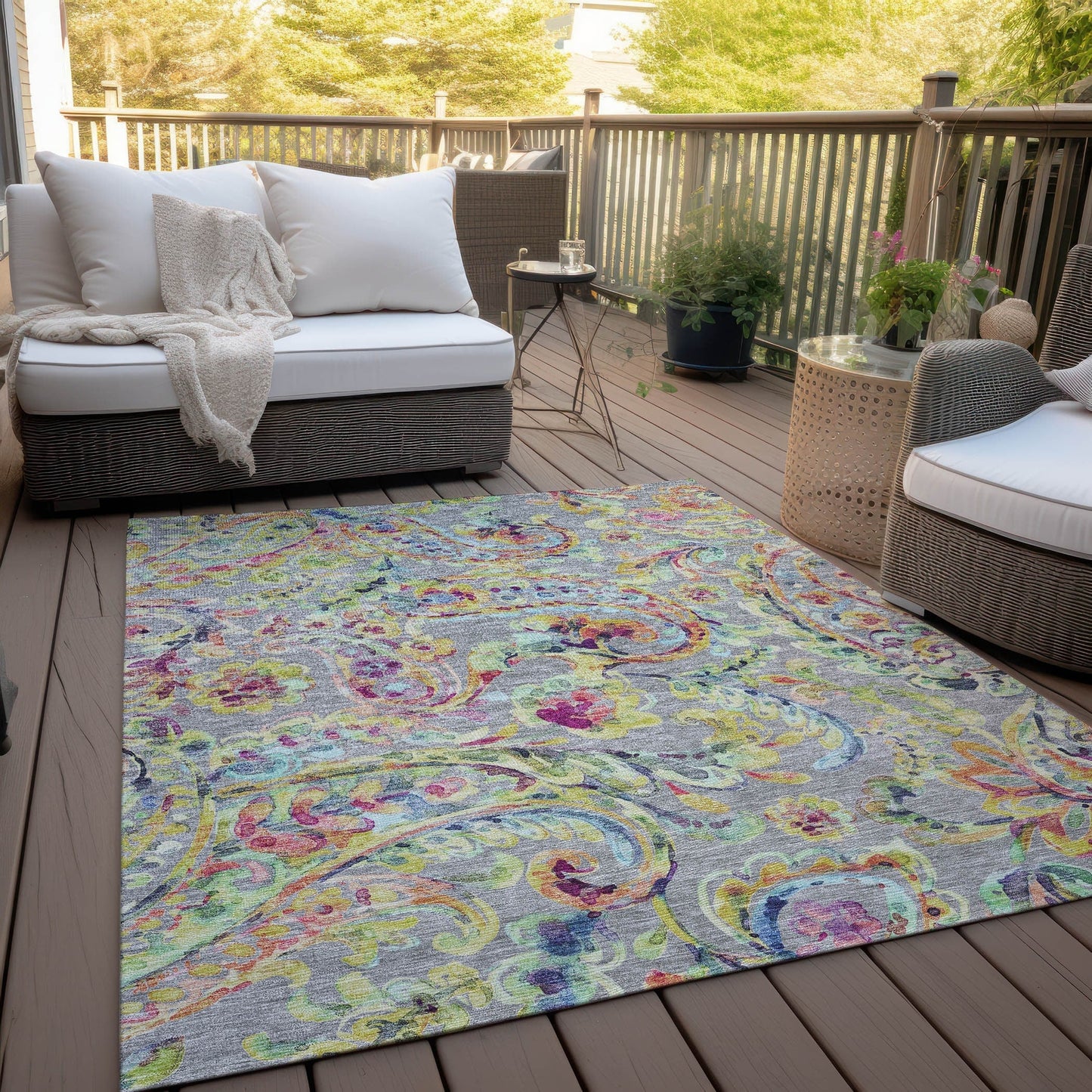 Tapis traditionnel Chantille lavable en machine pour intérieur/extérieur
