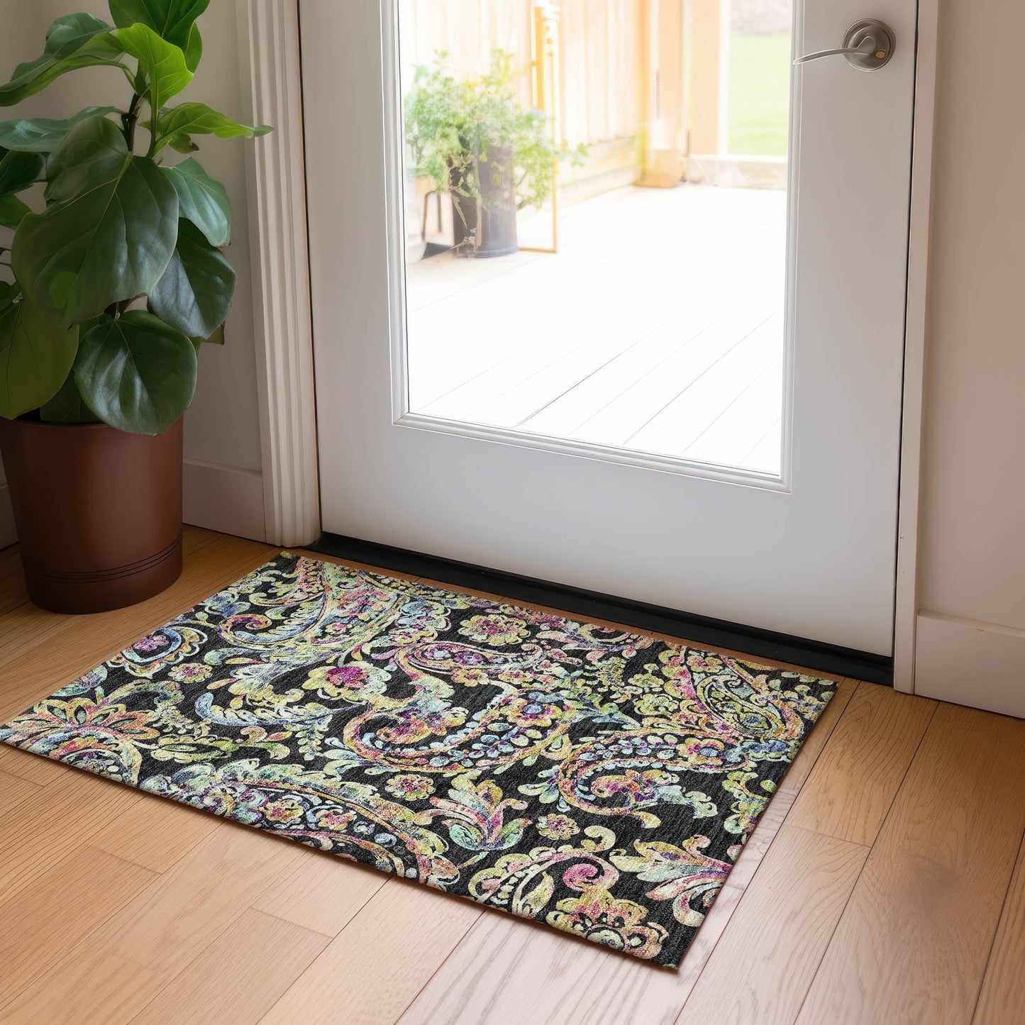 Tapis traditionnel Chantille lavable en machine pour intérieur/extérieur