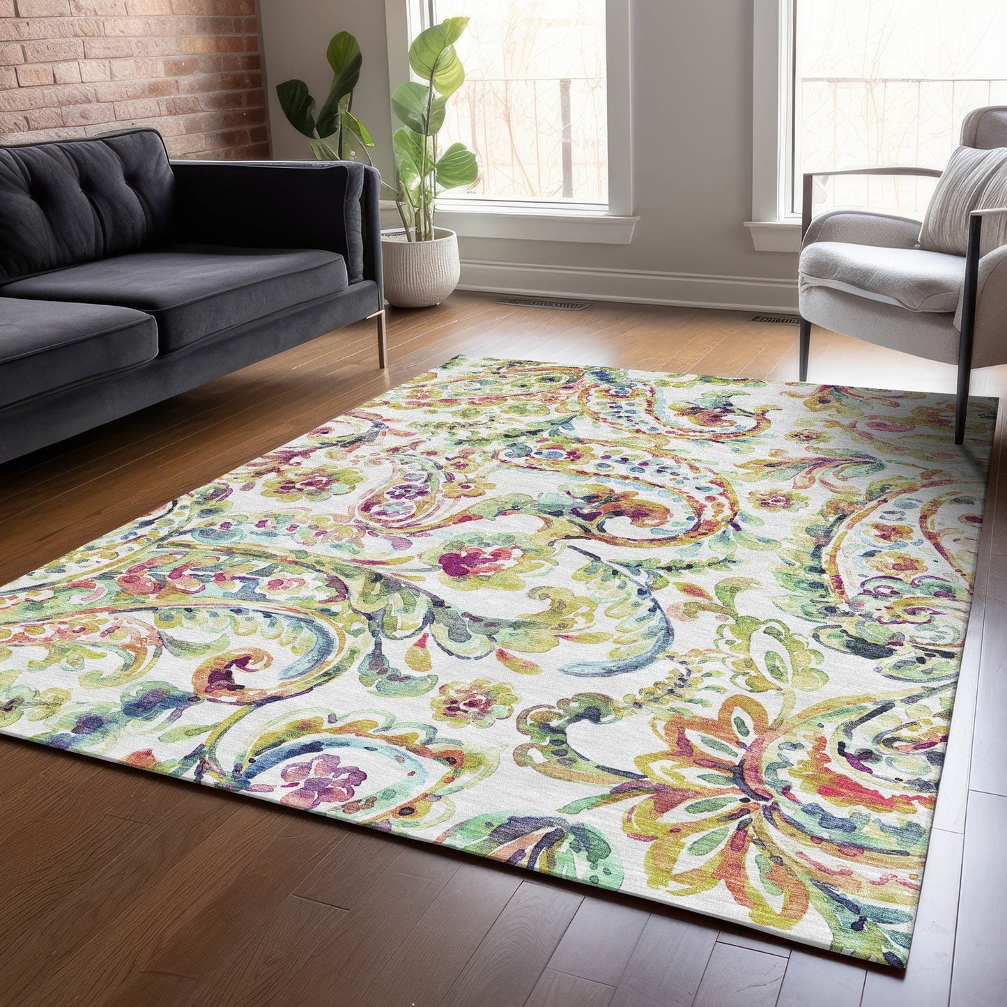 Tapis traditionnel Chantille lavable en machine pour intérieur/extérieur