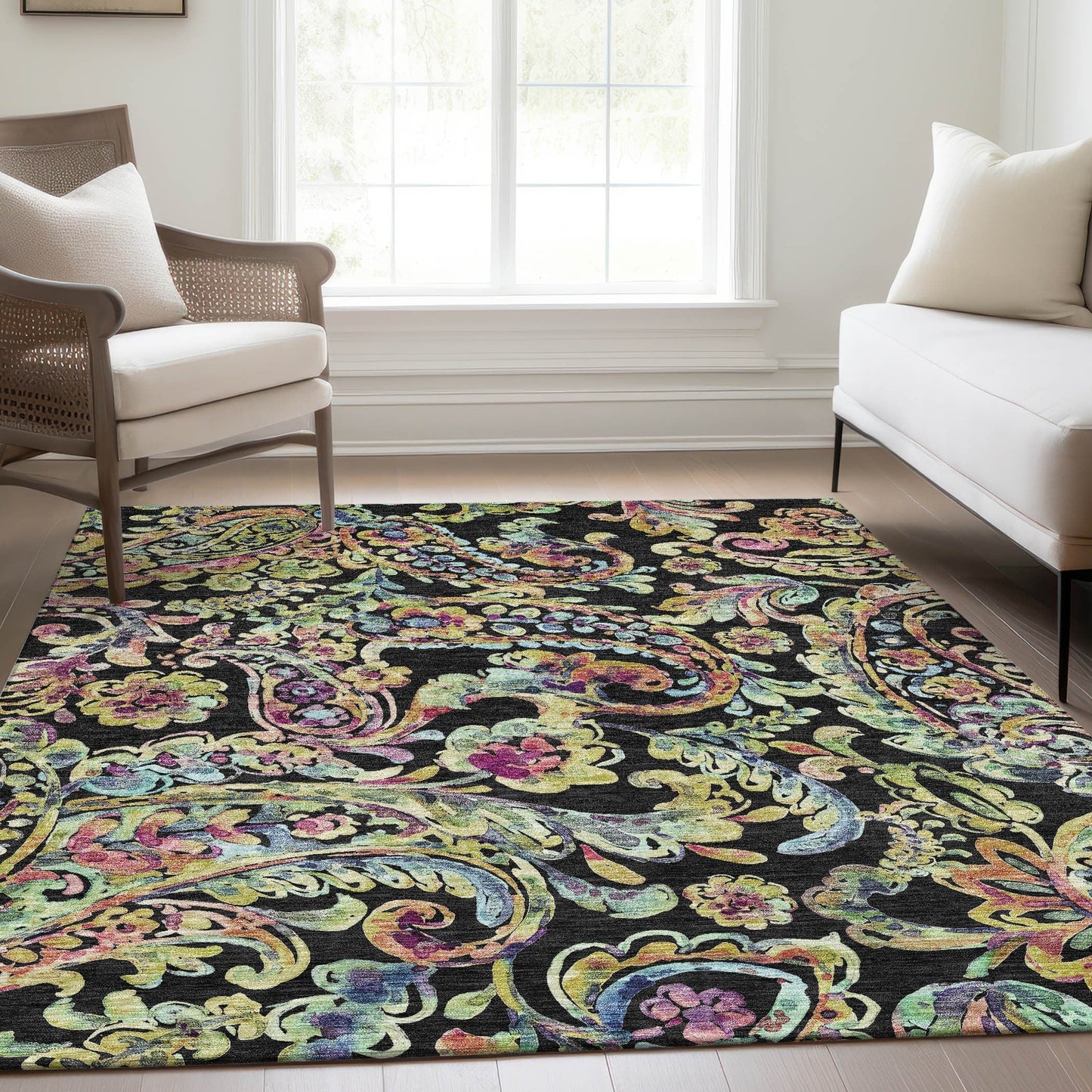 Tapis traditionnel Chantille lavable en machine pour intérieur/extérieur
