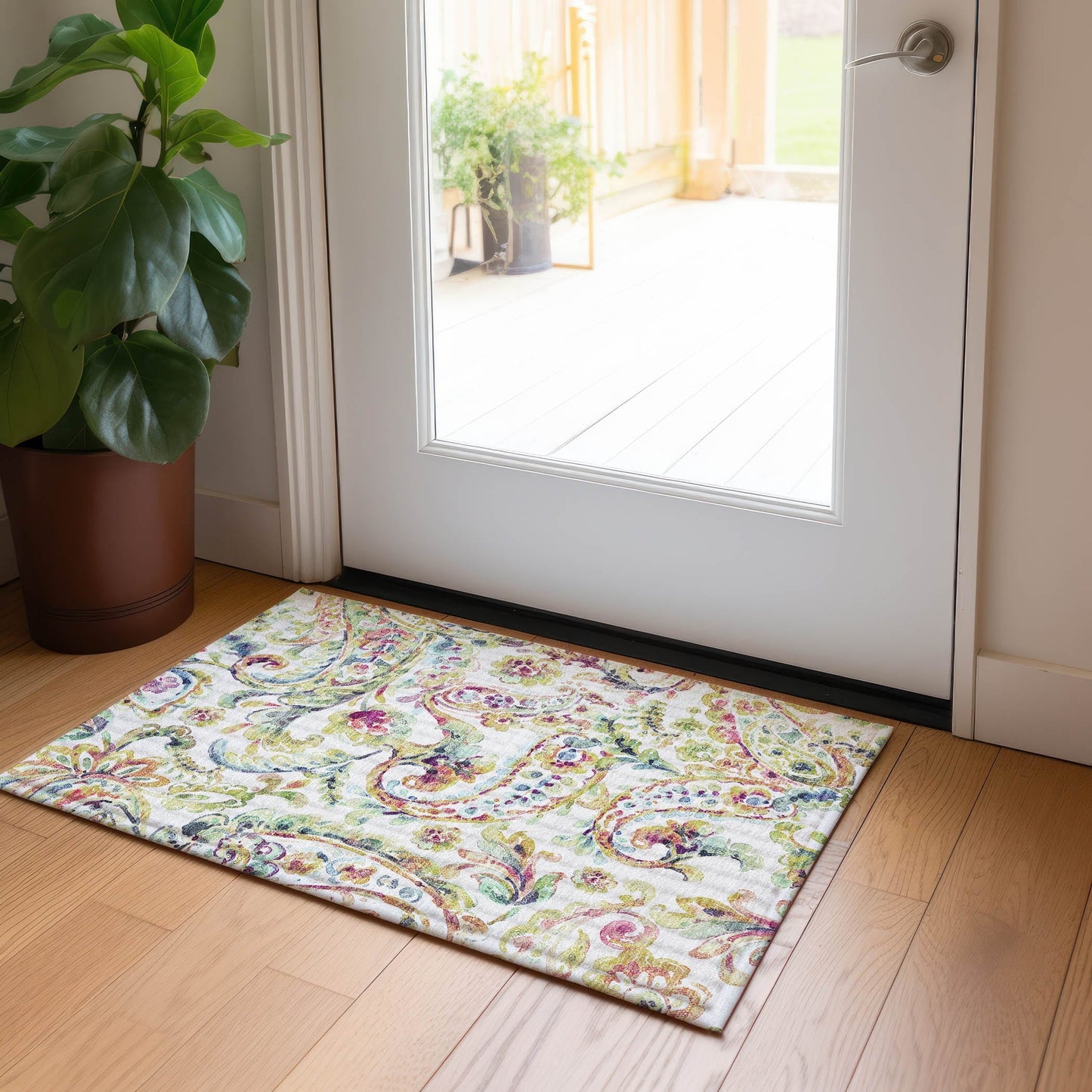Tapis traditionnel Chantille lavable en machine pour intérieur/extérieur