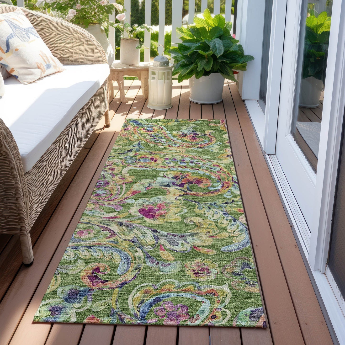 Tapis traditionnel Chantille lavable en machine pour intérieur/extérieur