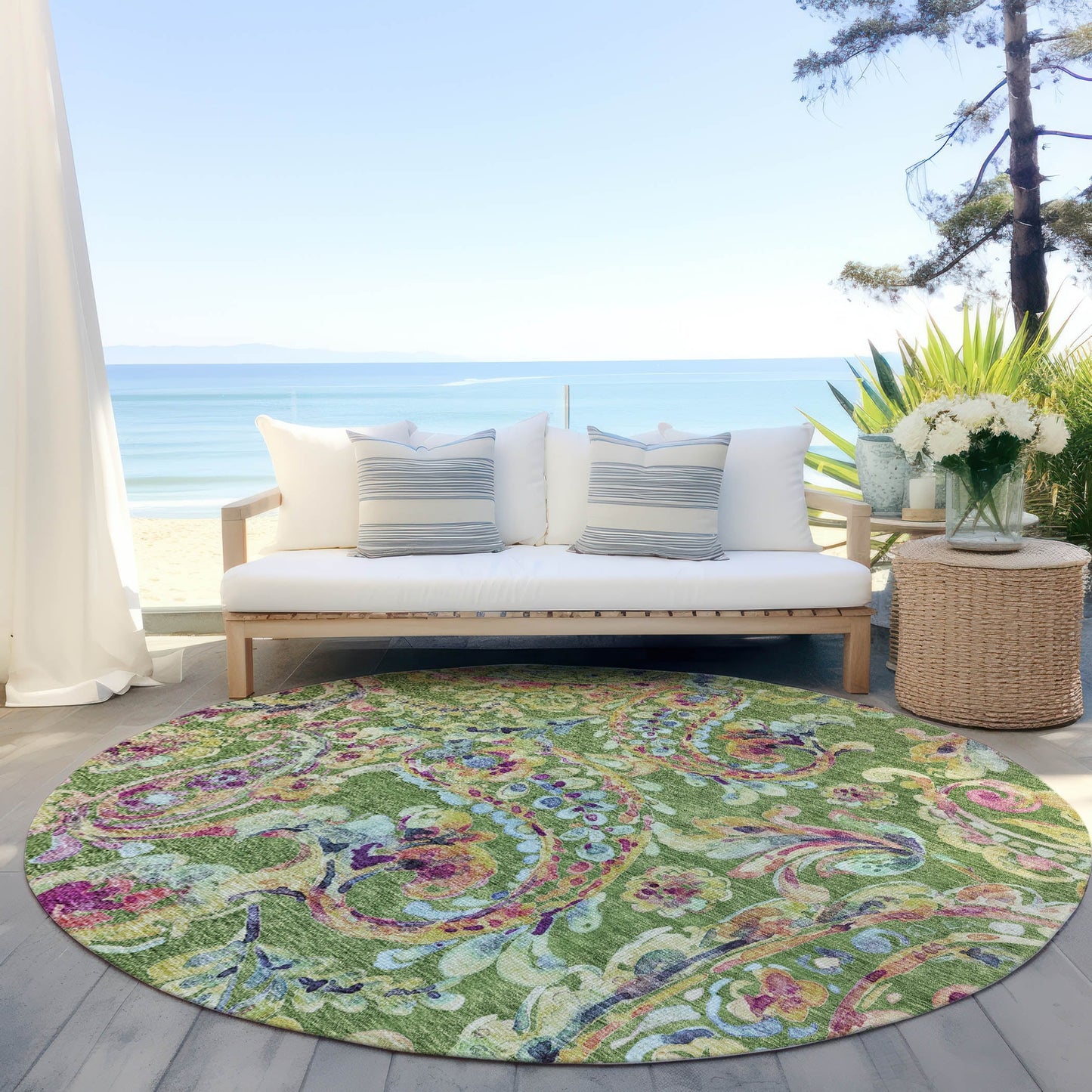 Tapis traditionnel Chantille lavable en machine pour intérieur/extérieur