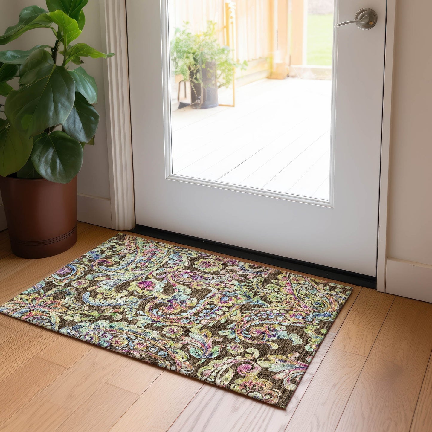 Tapis traditionnel Chantille lavable en machine pour intérieur/extérieur