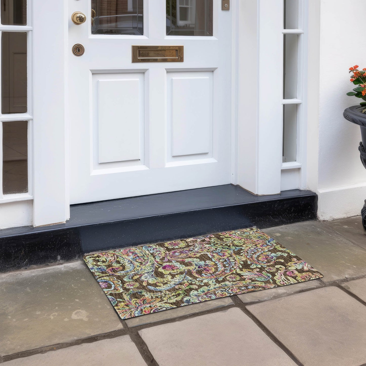 Tapis traditionnel Chantille lavable en machine pour intérieur/extérieur