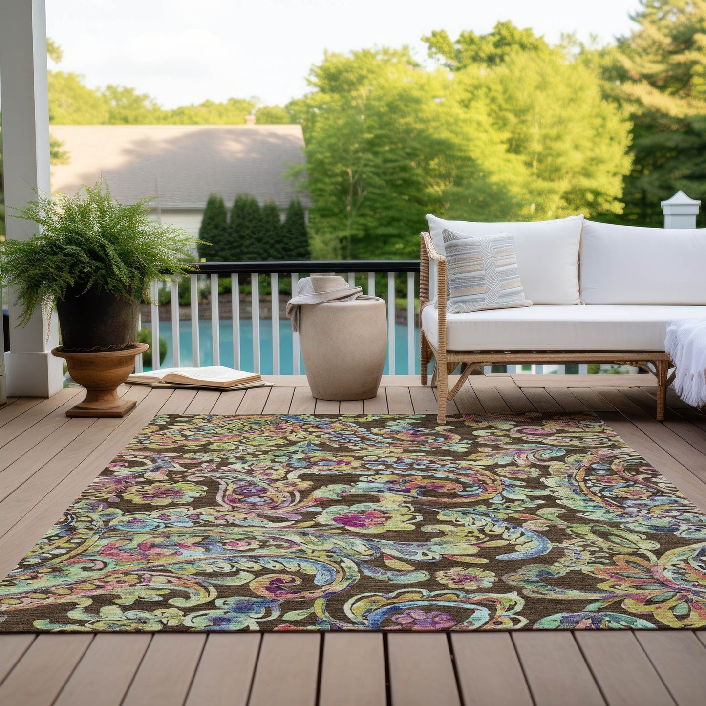 Tapis traditionnel Chantille lavable en machine pour intérieur/extérieur