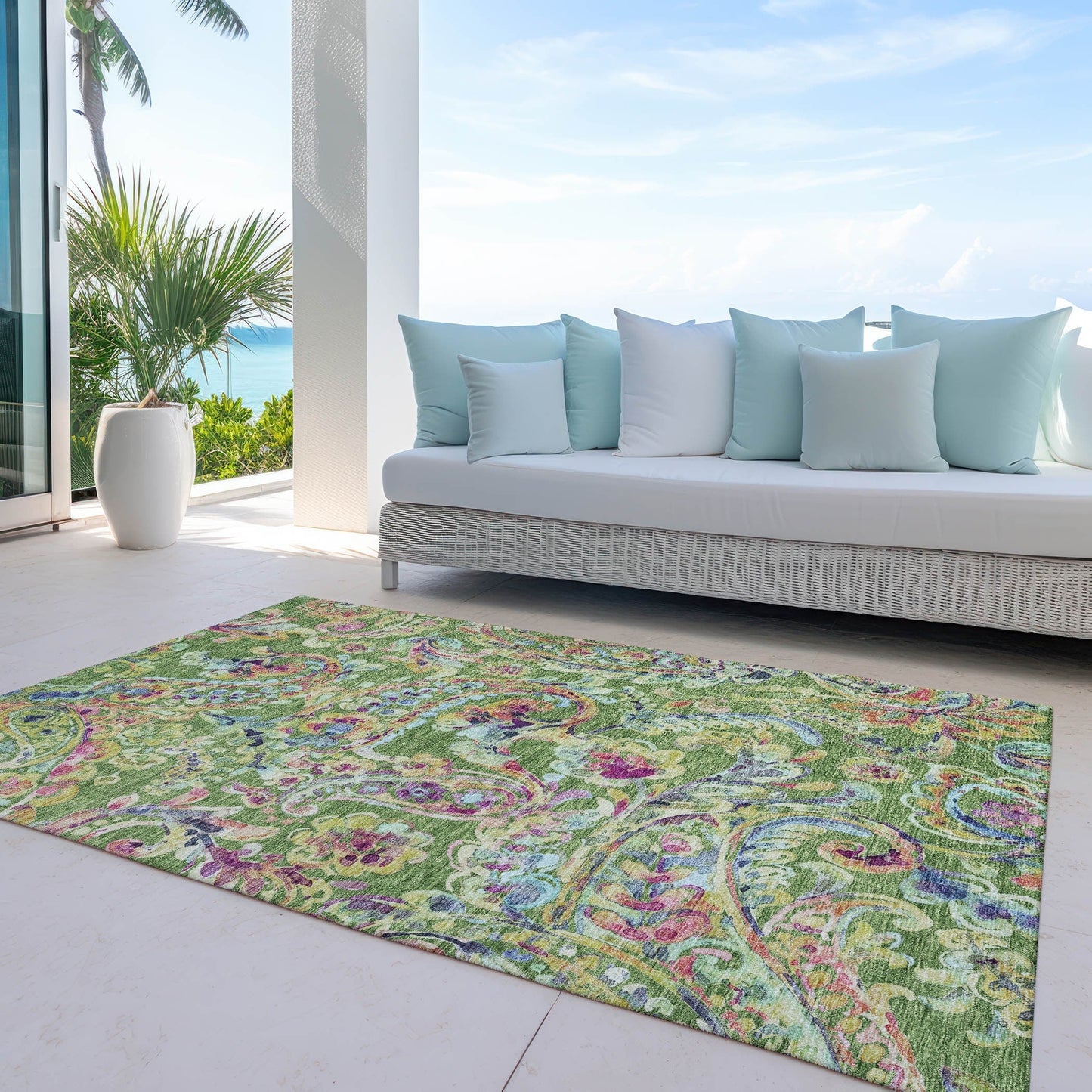 Tapis traditionnel Chantille lavable en machine pour intérieur/extérieur