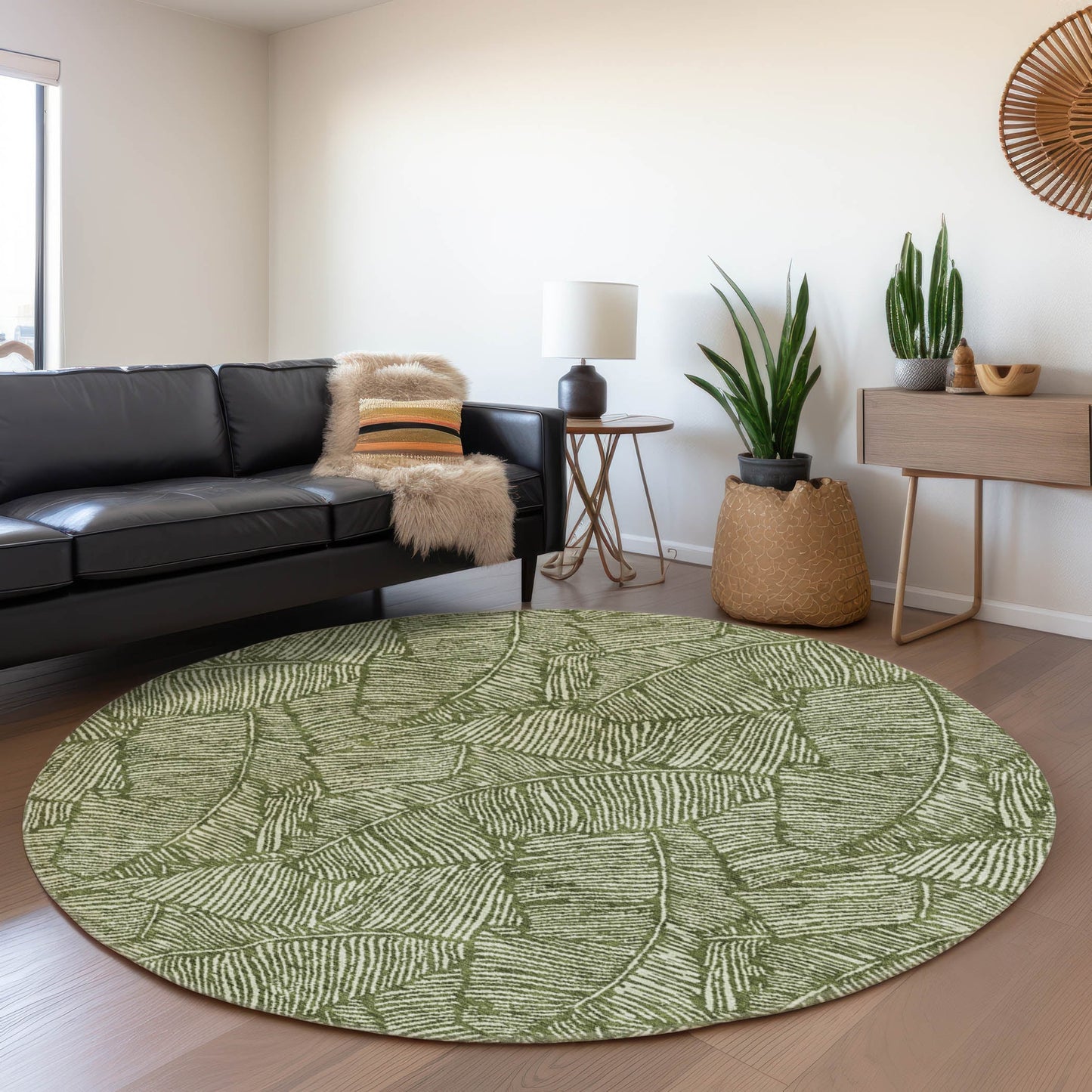 Tapis Chantille Tropical Palm lavable en machine pour intérieur/extérieur