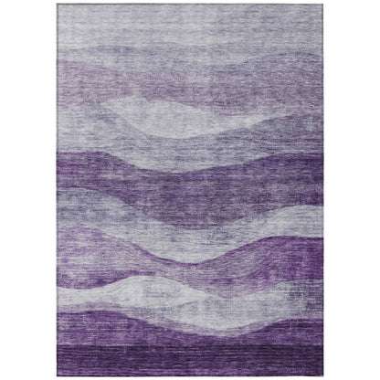 Tapis Chantille contemporain à vagues lavable en machine pour intérieur/extérieur
