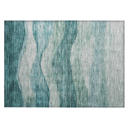 Tapis Chantille contemporain à vagues lavable en machine pour intérieur/extérieur