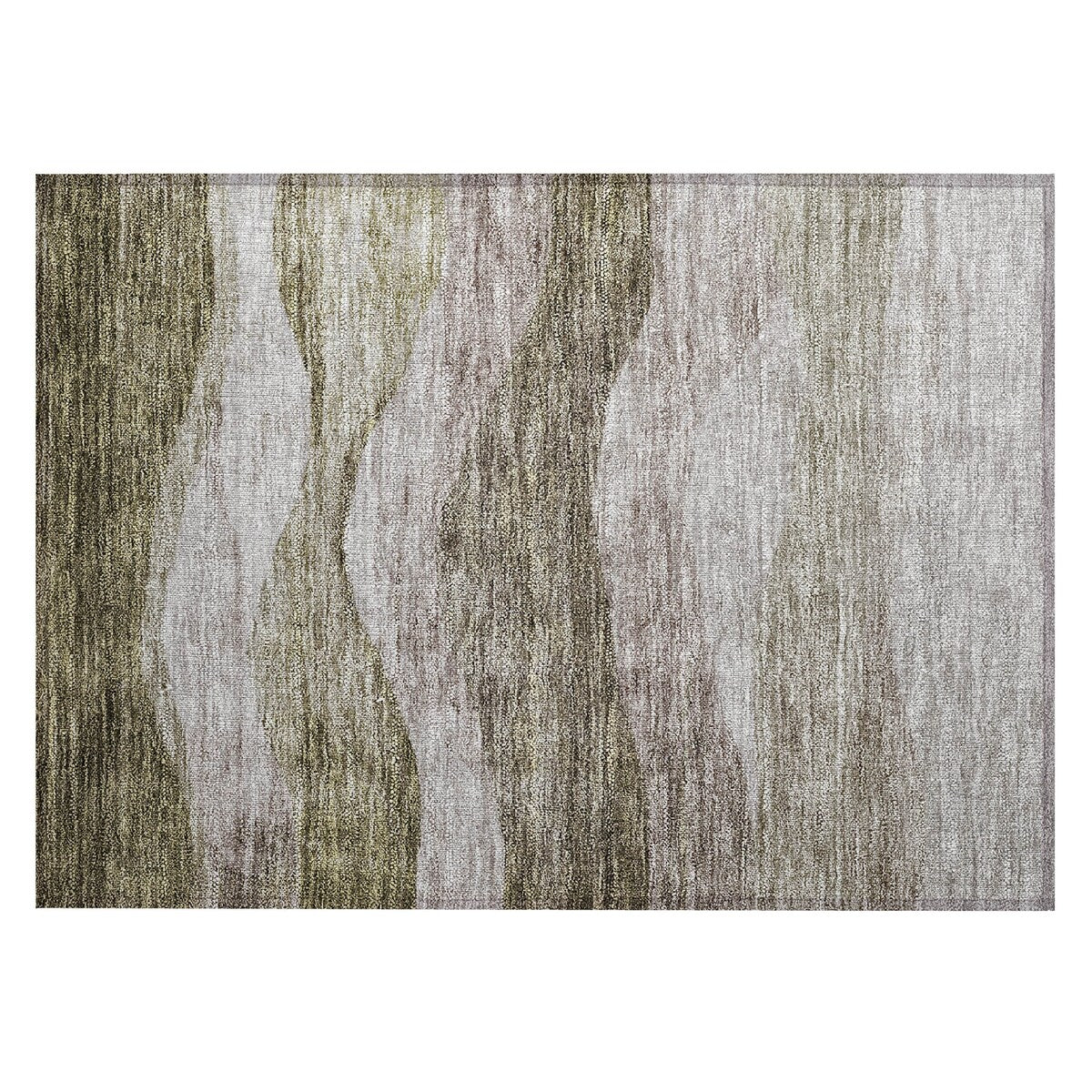 Tapis Chantille contemporain à vagues lavable en machine pour intérieur/extérieur
