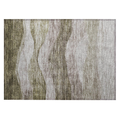 Tapis Chantille contemporain à vagues lavable en machine pour intérieur/extérieur