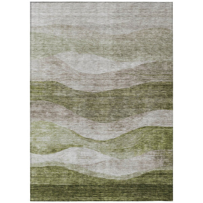 Tapis Chantille contemporain à vagues lavable en machine pour intérieur/extérieur