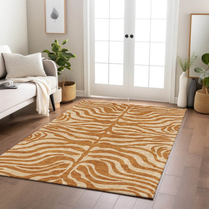 Tapis Chantille moderne à imprimé animal, lavable en machine, pour intérieur et extérieur