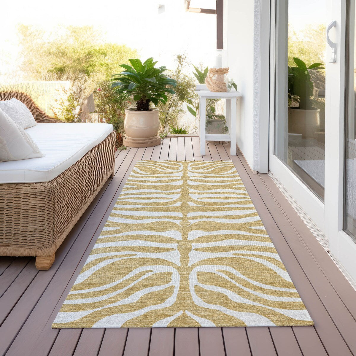 Tapis Chantille moderne à imprimé animal, lavable en machine, pour intérieur et extérieur