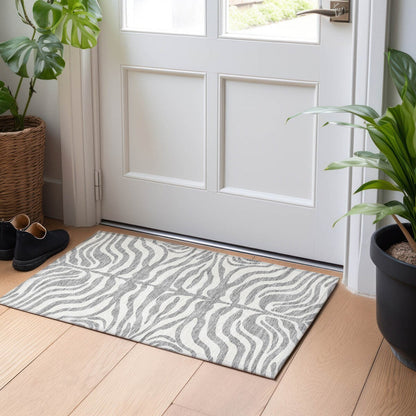 Tapis Chantille moderne à imprimé animal, lavable en machine, pour intérieur et extérieur