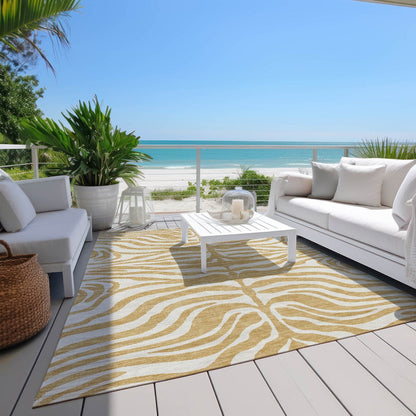 Tapis Chantille moderne à imprimé animal, lavable en machine, pour intérieur et extérieur