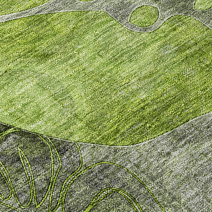 Tapis Chantille floral moderne lavable en machine pour intérieur/extérieur