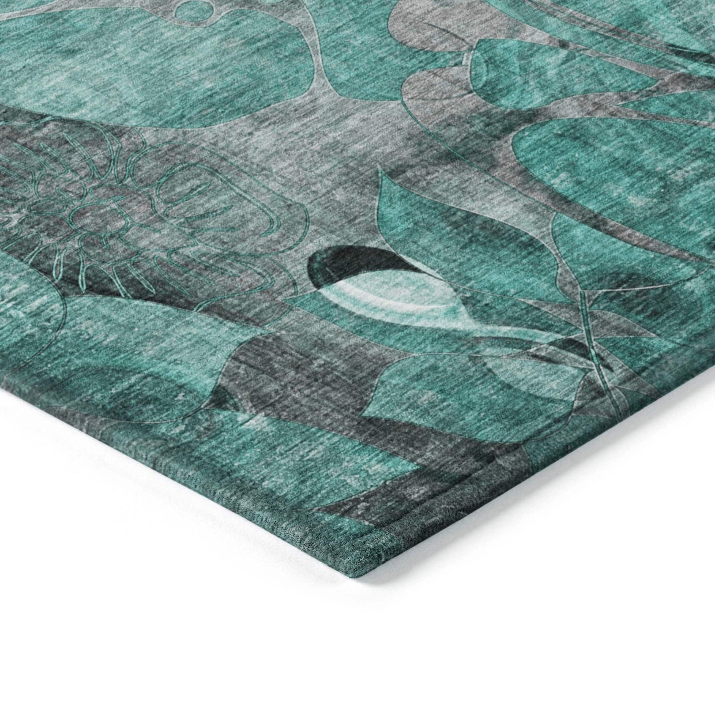 Tapis Chantille floral moderne lavable en machine pour intérieur/extérieur