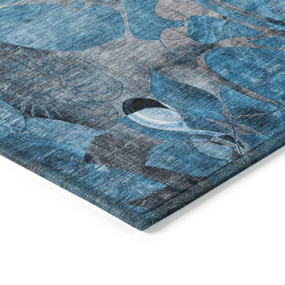 Tapis Chantille floral moderne lavable en machine pour intérieur/extérieur
