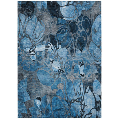 Tapis Chantille floral moderne lavable en machine pour intérieur/extérieur