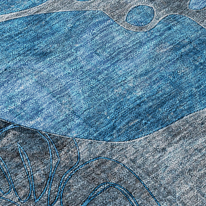 Tapis Chantille floral moderne lavable en machine pour intérieur/extérieur