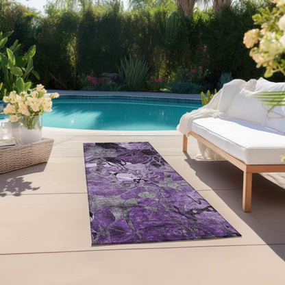 Tapis Chantille floral moderne lavable en machine pour intérieur/extérieur