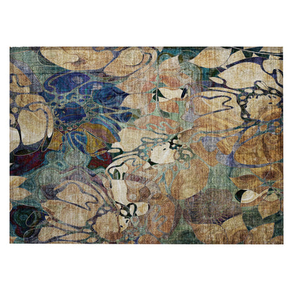 Tapis Chantille floral moderne lavable en machine pour intérieur/extérieur