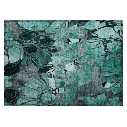 Tapis Chantille floral moderne lavable en machine pour intérieur/extérieur