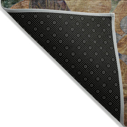 Tapis Chantille floral moderne lavable en machine pour intérieur/extérieur