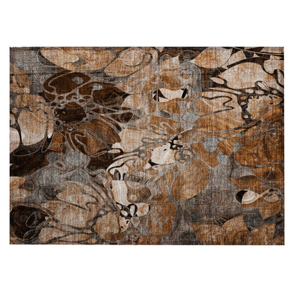 Tapis Chantille floral moderne lavable en machine pour intérieur/extérieur