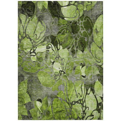 Tapis Chantille floral moderne lavable en machine pour intérieur/extérieur