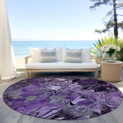 Tapis Chantille floral moderne lavable en machine pour intérieur/extérieur