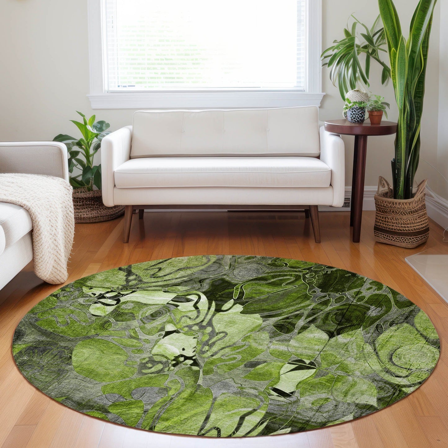 Tapis Chantille floral moderne lavable en machine pour intérieur/extérieur