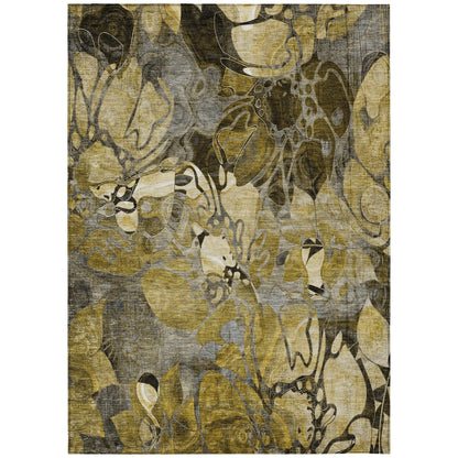 Tapis Chantille floral moderne lavable en machine pour intérieur/extérieur