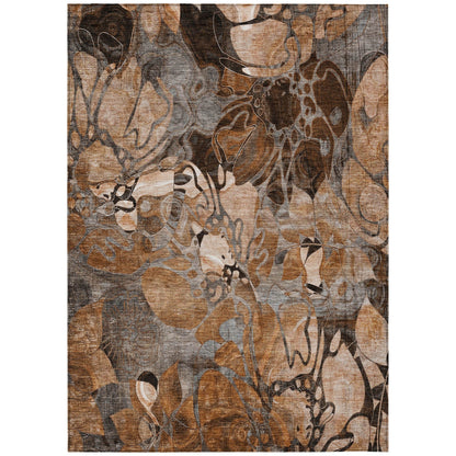 Tapis Chantille floral moderne lavable en machine pour intérieur/extérieur