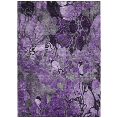 Tapis Chantille floral moderne lavable en machine pour intérieur/extérieur