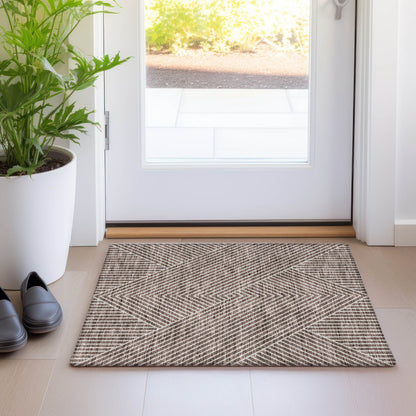 Tapis moderne Geo Chantille lavable en machine pour intérieur/extérieur