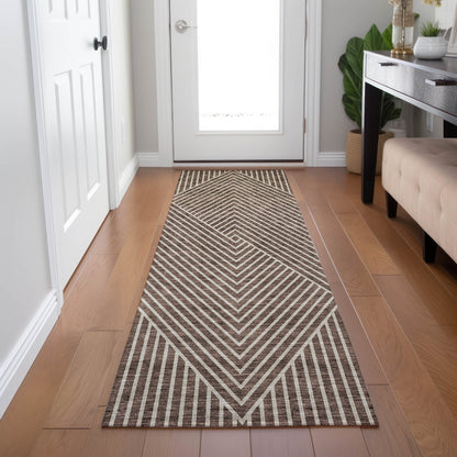 Tapis moderne Geo Chantille lavable en machine pour intérieur/extérieur