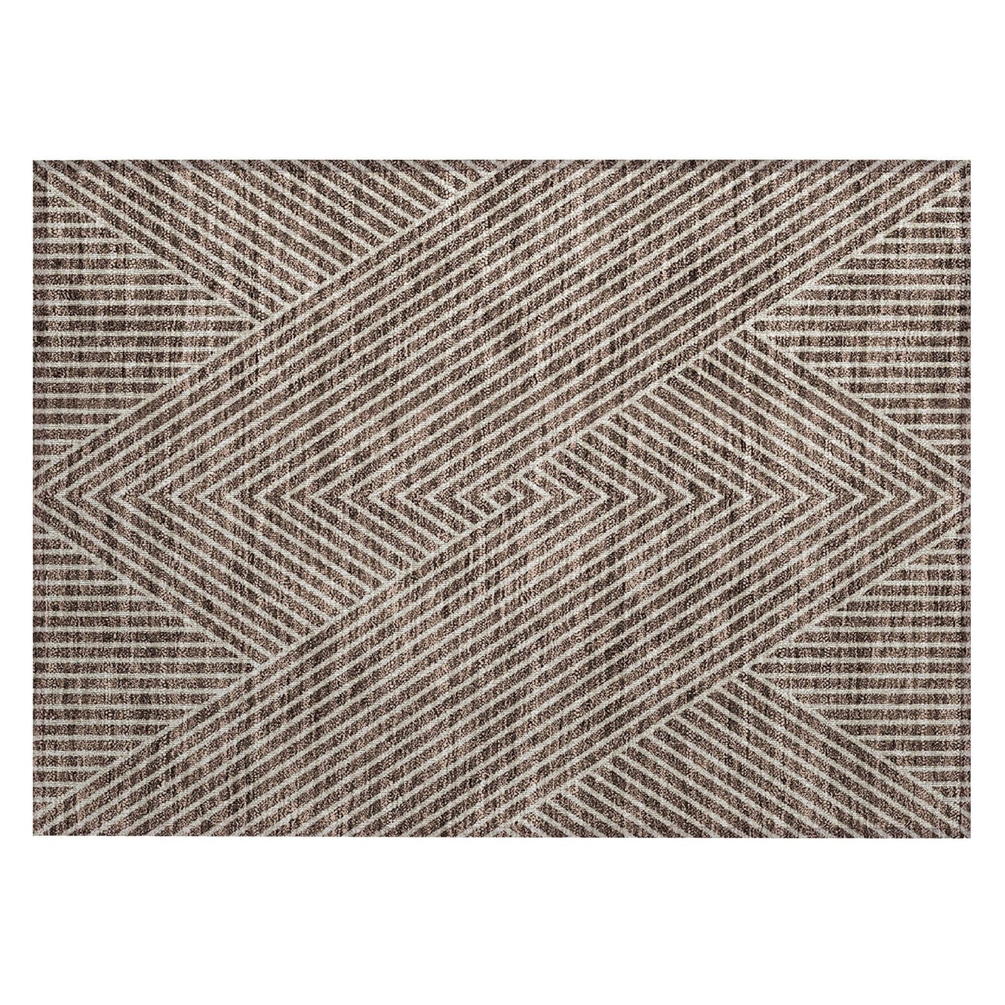 Tapis moderne Geo Chantille lavable en machine pour intérieur/extérieur