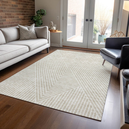Tapis moderne Geo Chantille lavable en machine pour intérieur/extérieur