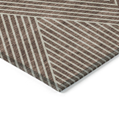 Tapis moderne Geo Chantille lavable en machine pour intérieur/extérieur